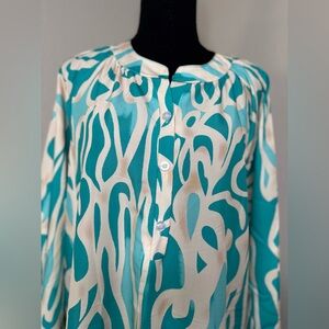 Elegant Teal and Cream Women's Dress